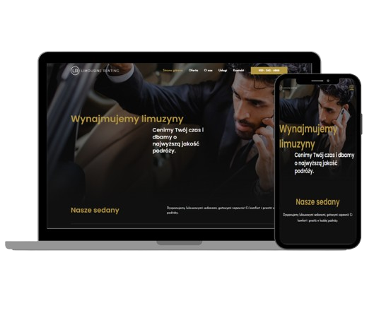 mockup laptopa i telefonu wypożyczalnia